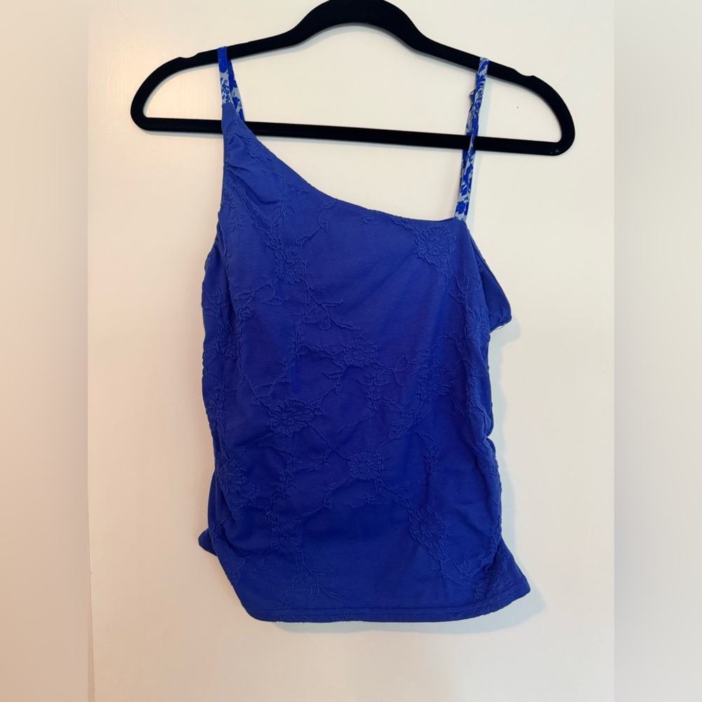 Free People Vibrant Blue floral Top